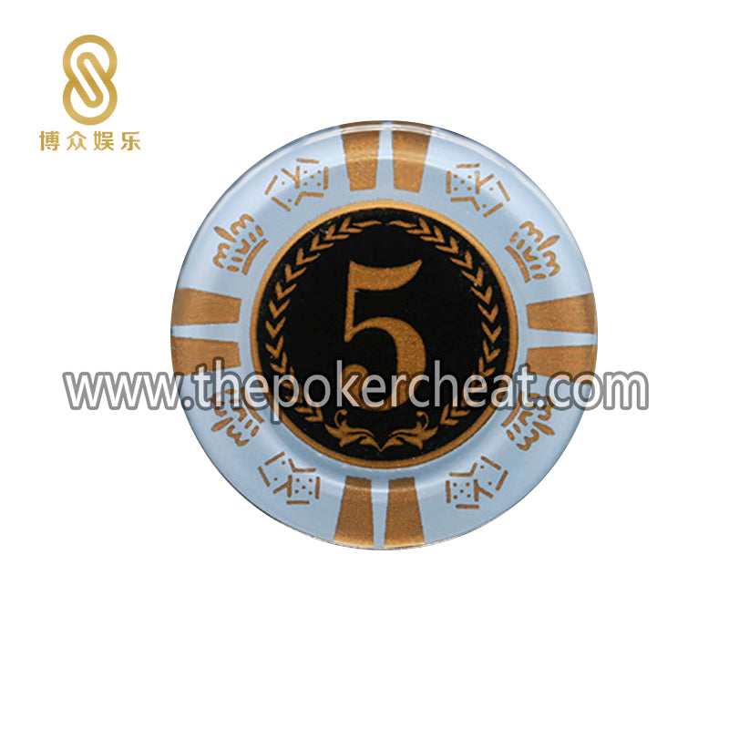 德州百家乐玩法樸克娛樂筹码21点補牌游戏币 台桌配件高透亚克力水晶扑克筹百家樂筹码