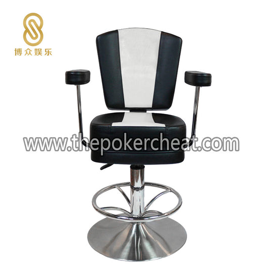 厂家直销出口仿真PU高脚圆盘升降旋转吧椅 百乐黑杰克扑克台桌游戏定制金属脚桌椅
