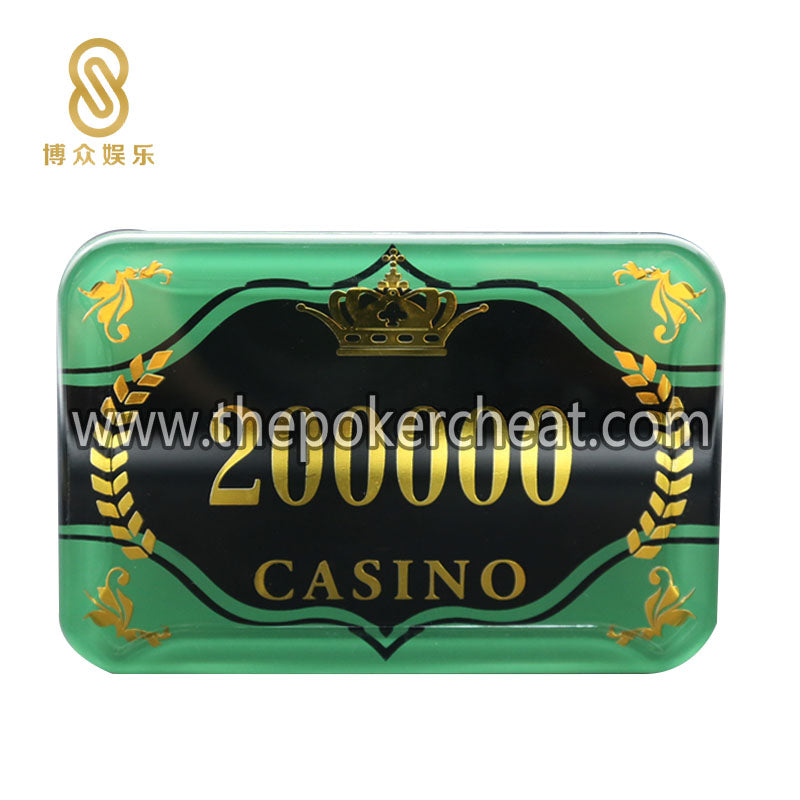 复古麦穗皇冠烫金亚克力筹码 厂家个性定制扑克紫光防伪 百家乐 筹码片