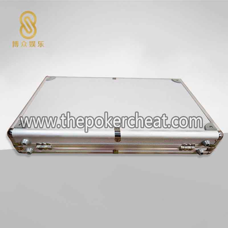 760码德州扑克银白色铝合金手提筹码箱 扑克防伪筹码币精品带锁筹码收纳盒