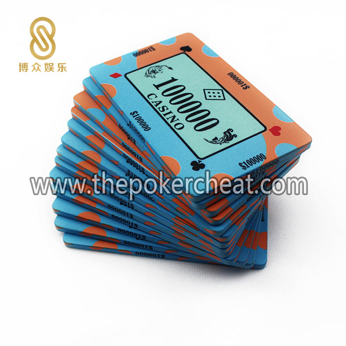 厂家设计筹码币 高新环保热转印德州扑克比赛陶瓷筹码 隐形UV防伪标识
