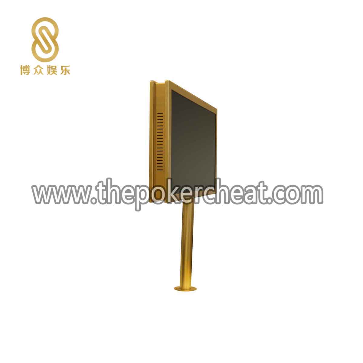 全新升级定制24/27英寸磨砂金色VGA双面显示器 电子路单软件高清液晶显示屏