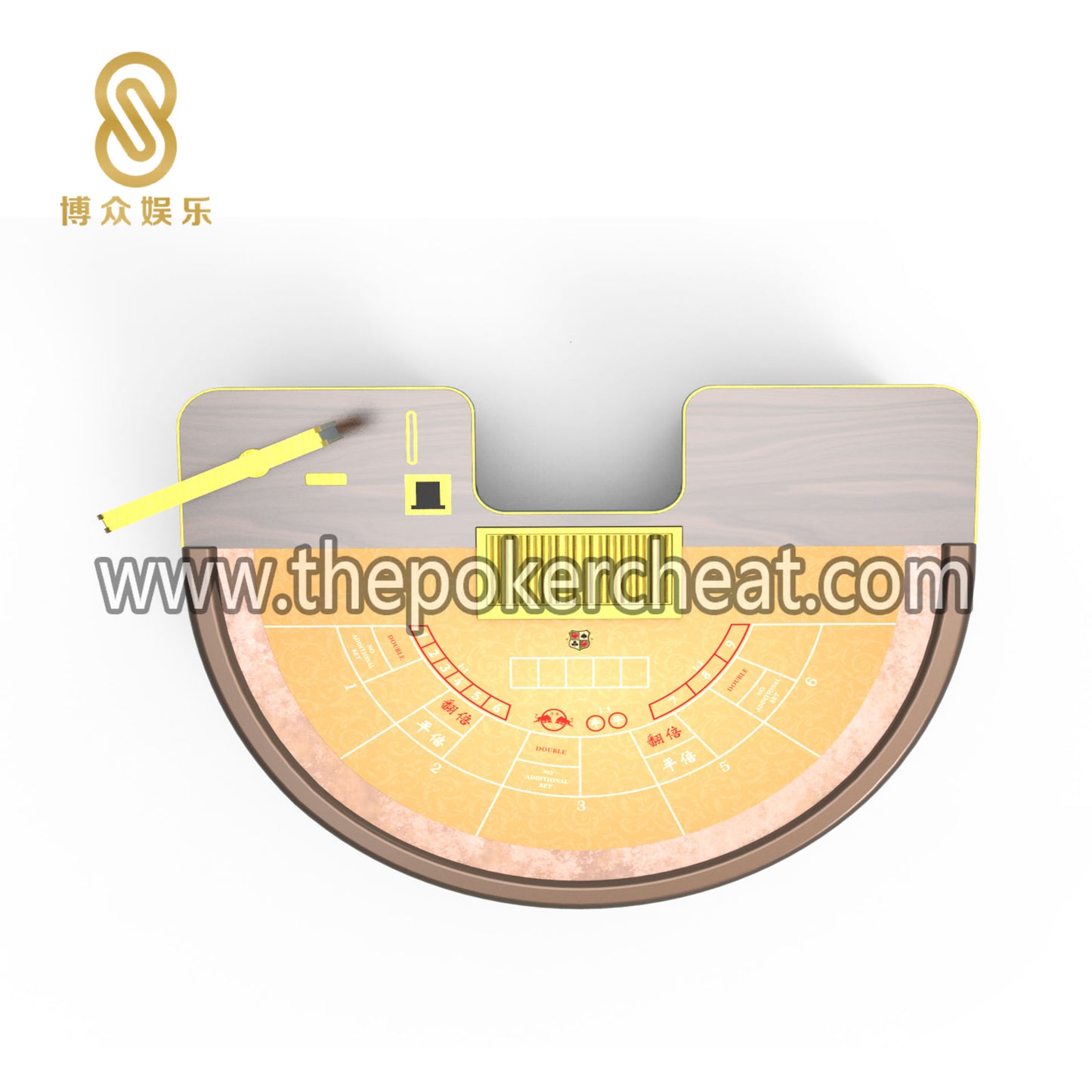厂家个性设计东南亚风格扑克台桌 半圆百乐德州纸牌游戏棋牌桌厂家现货可定制