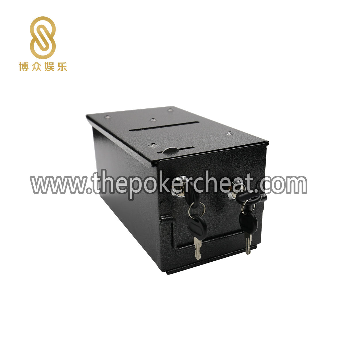 工业级金属铁质钱钞投币箱 娱乐台桌百家乐游戏台面装配小费筹码币带锁钱箱配件