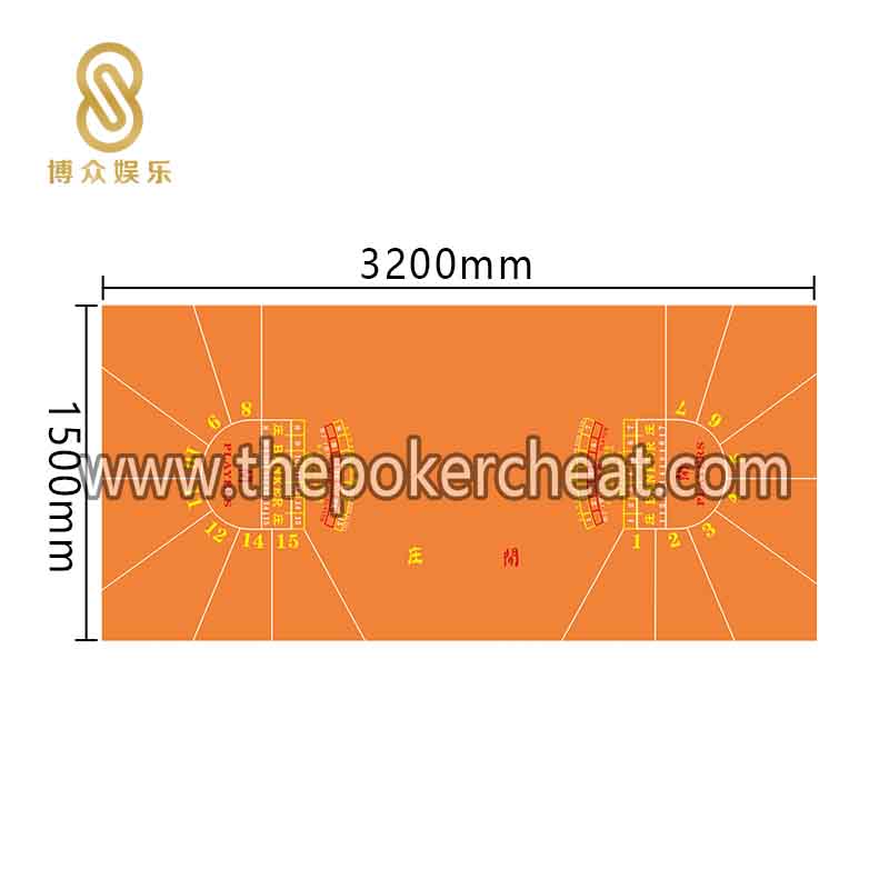 厂家特殊定制 15位绿色百乐扑克游戏桌布 两圆分布设计厂家定做台布