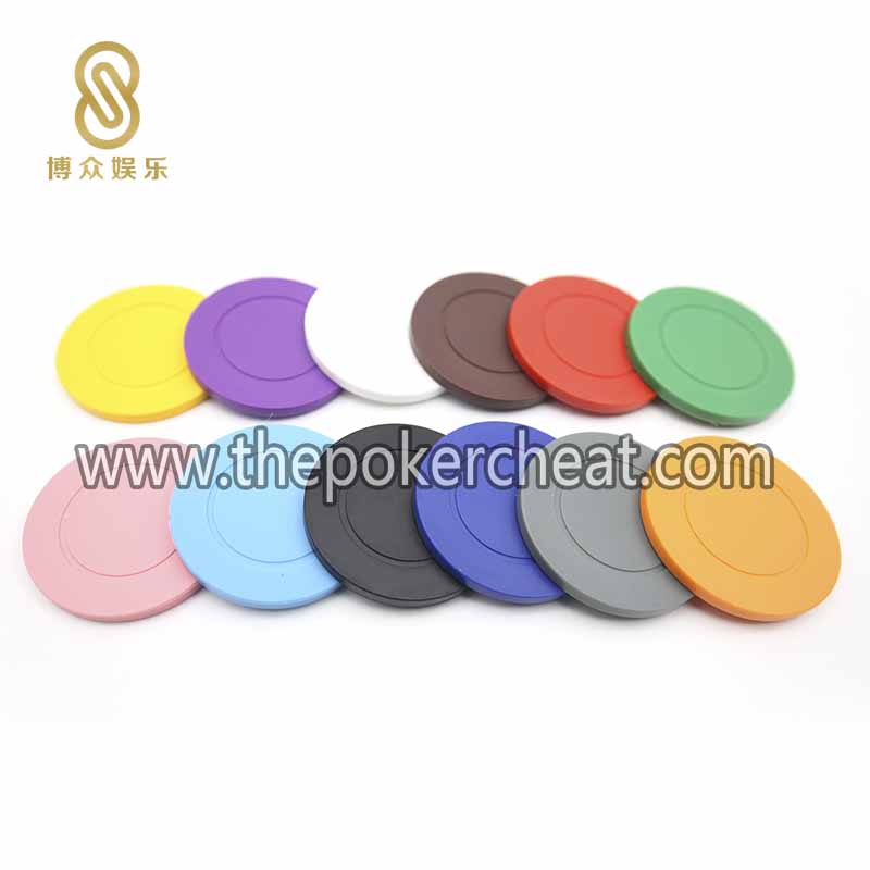 轮盘扑克台桌专用无面额游戏筹码币  美国ABS塑料单色圆形筹码