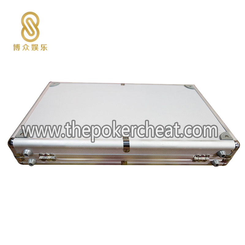 760码德州扑克银白色铝合金手提筹码箱  扑克防伪筹码币精品带锁筹码收纳盒