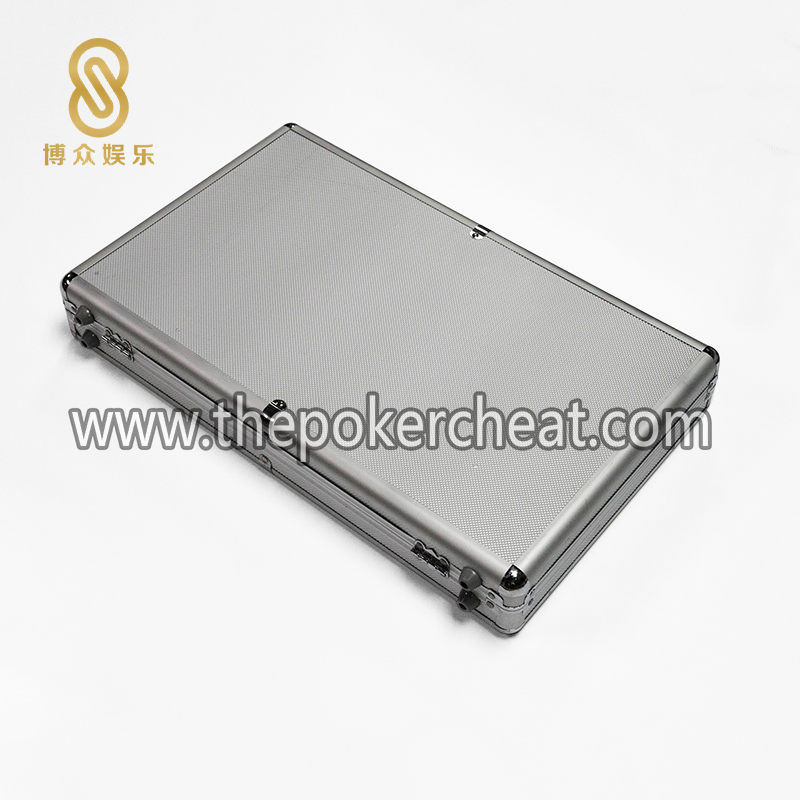 760码德州扑克银白色铝合金手提筹码箱  扑克防伪筹码币精品带锁筹码收纳盒